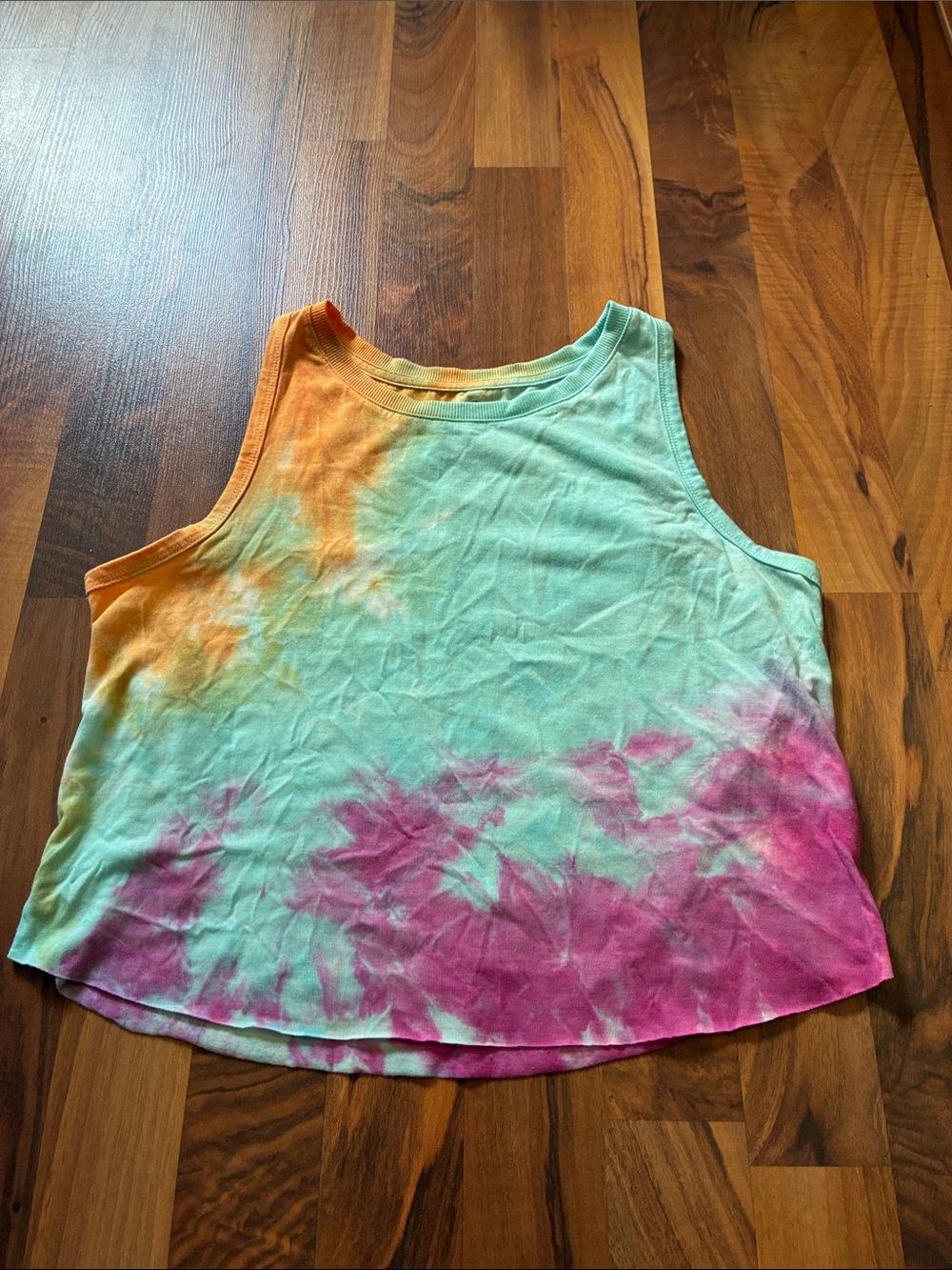SO Tie-Dye Tank Top in Pink, Green & Orange